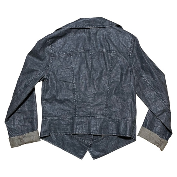 CAbi Waxed Linen Moto Jacket in Sz S - Picture 2 of 13